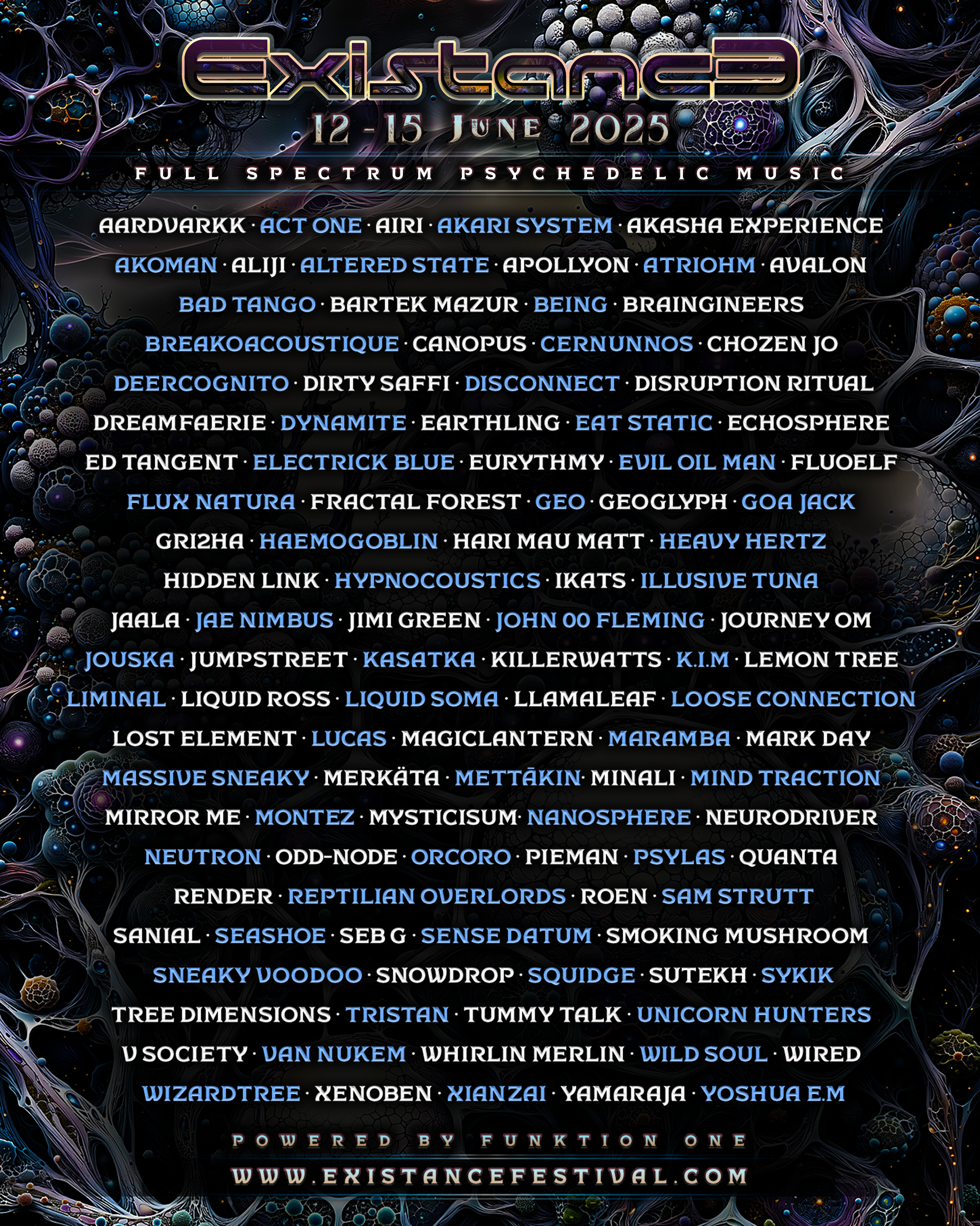 Existance 2025 full lineup