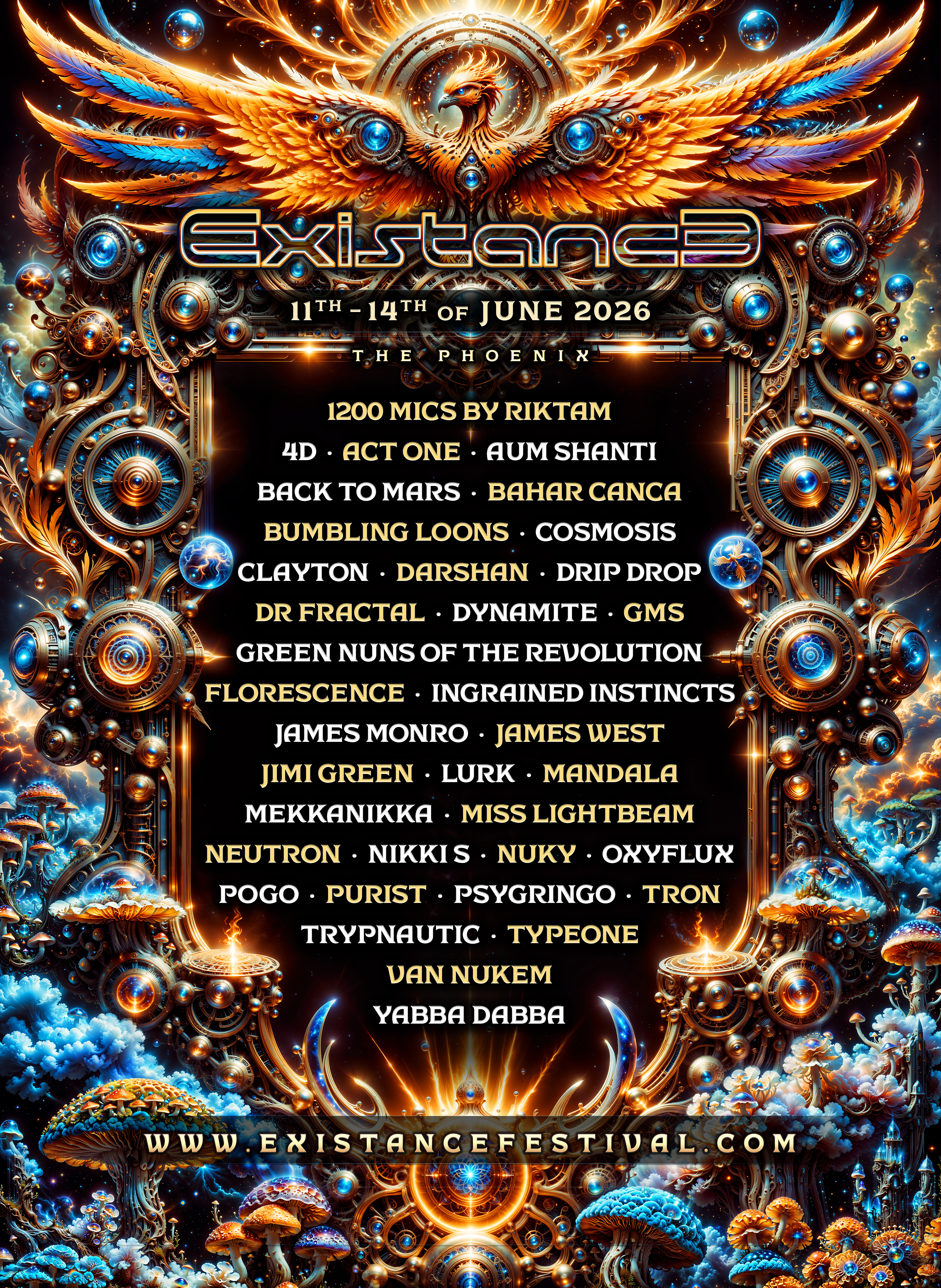 Existance 2026 The Phoenix lineup