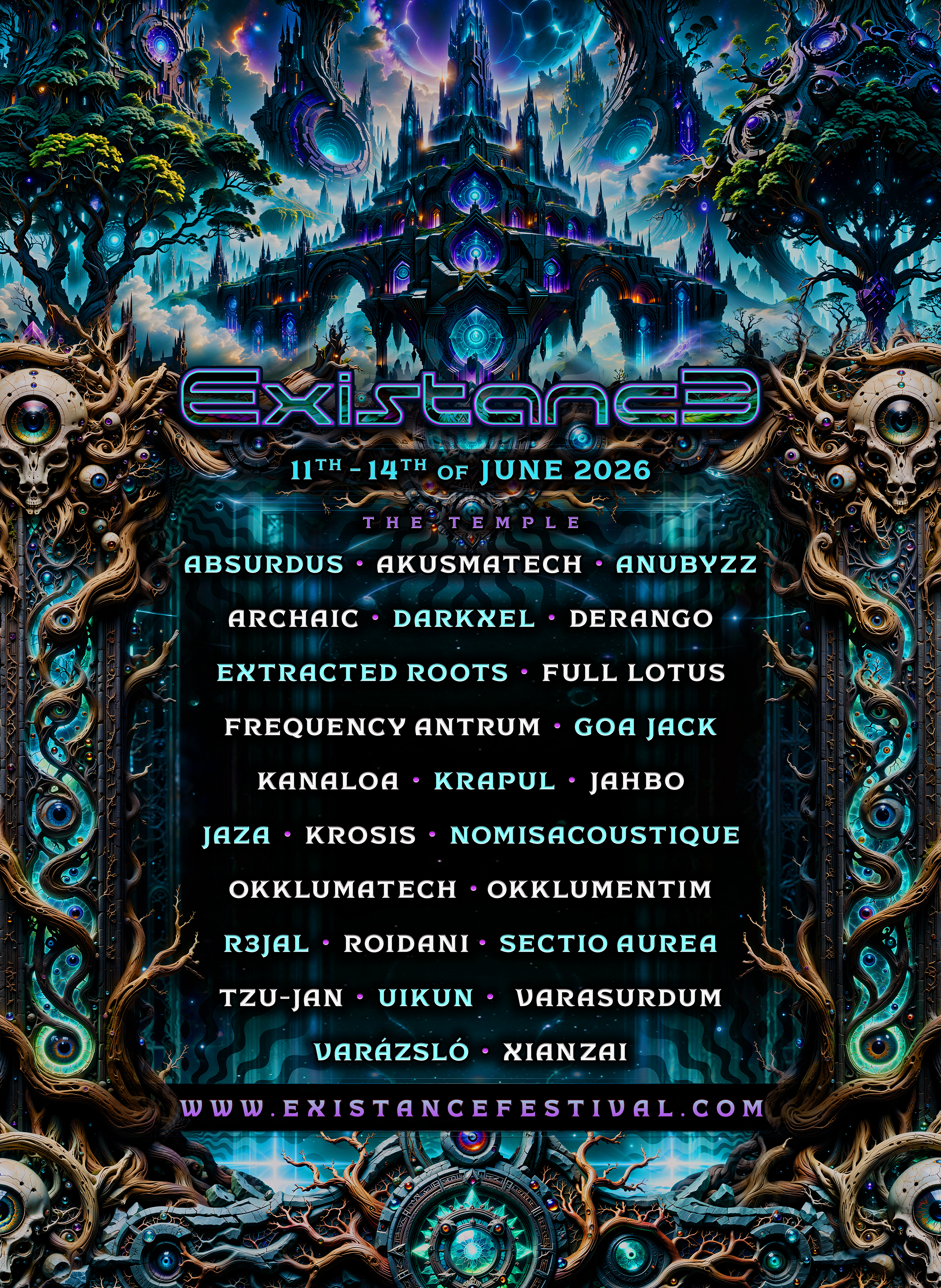 Existance 2026 The Temple lineup